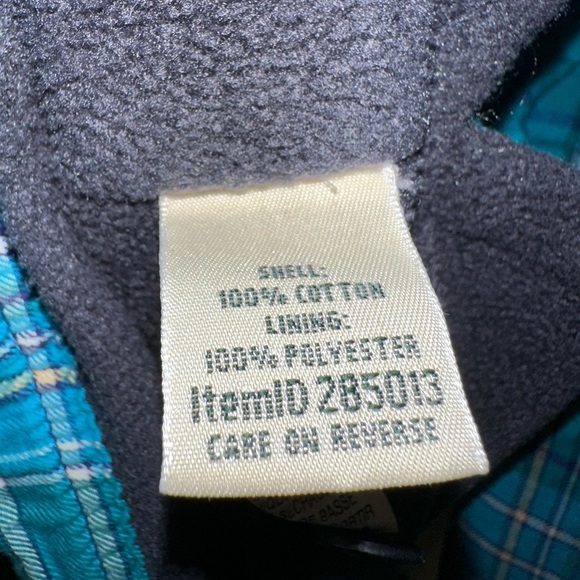 Vintage L.L. Bean Women’s Blue Plaid Sherpa-Lined Shacket Size L Button Front - Picture 3 of 10